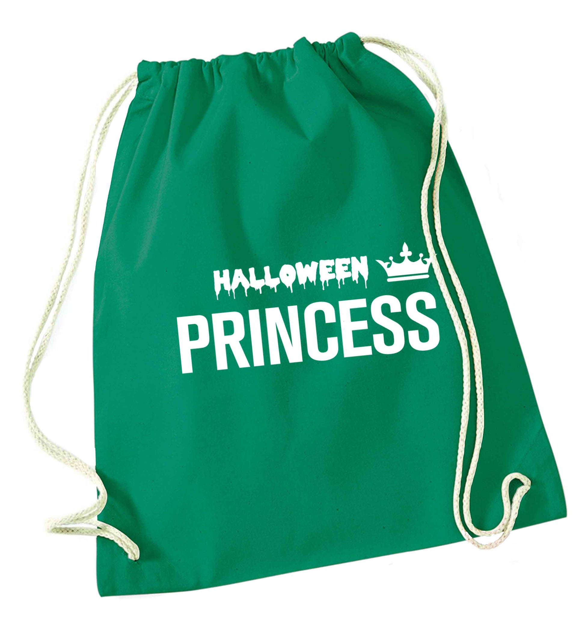 Halloween princess green drawstring bag