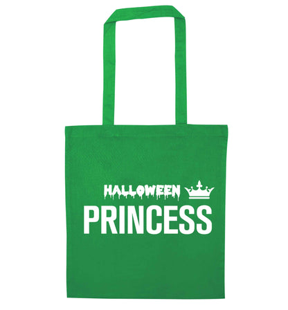 Halloween princess green tote bag