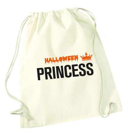 Halloween princess natural drawstring bag