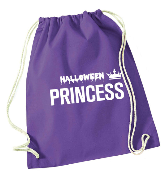 Halloween princess purple drawstring bag