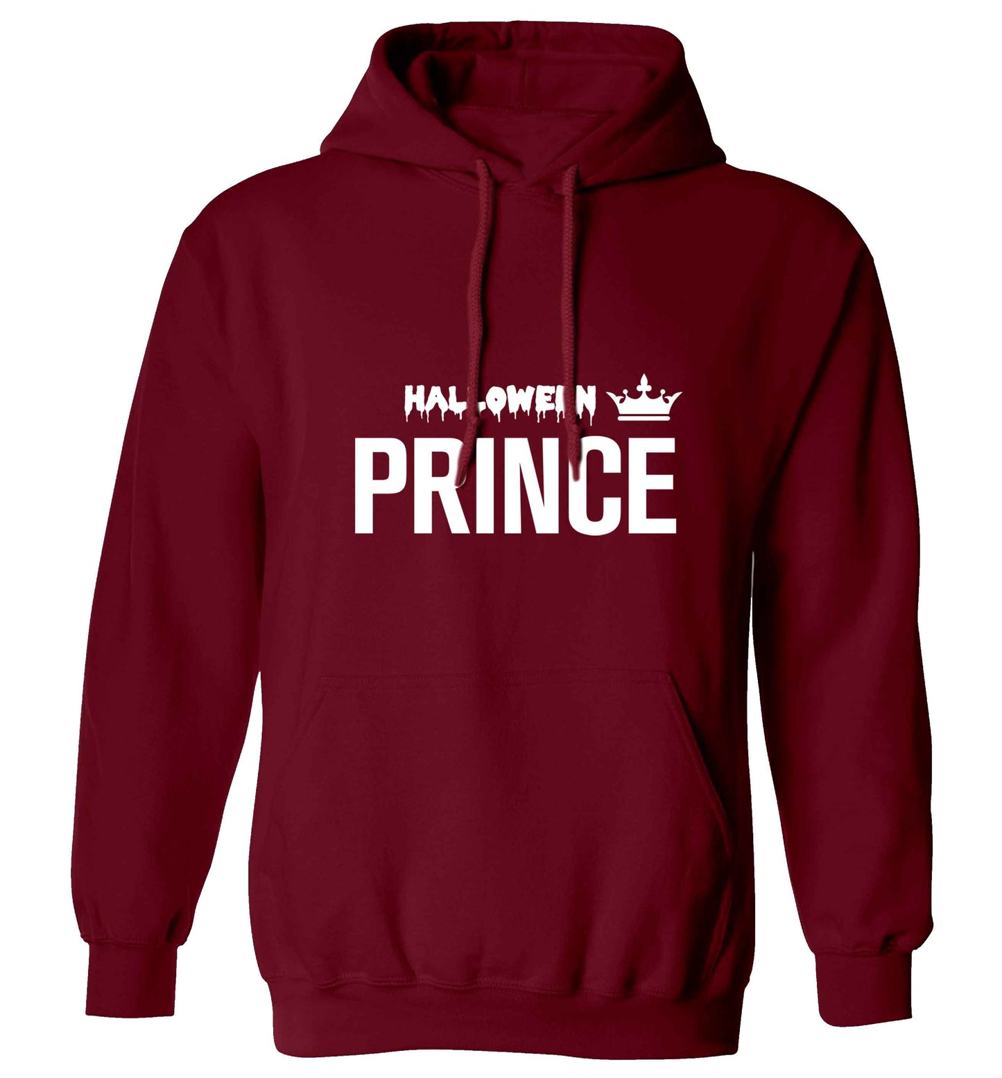 Halloween prince adults unisex maroon hoodie 2XL