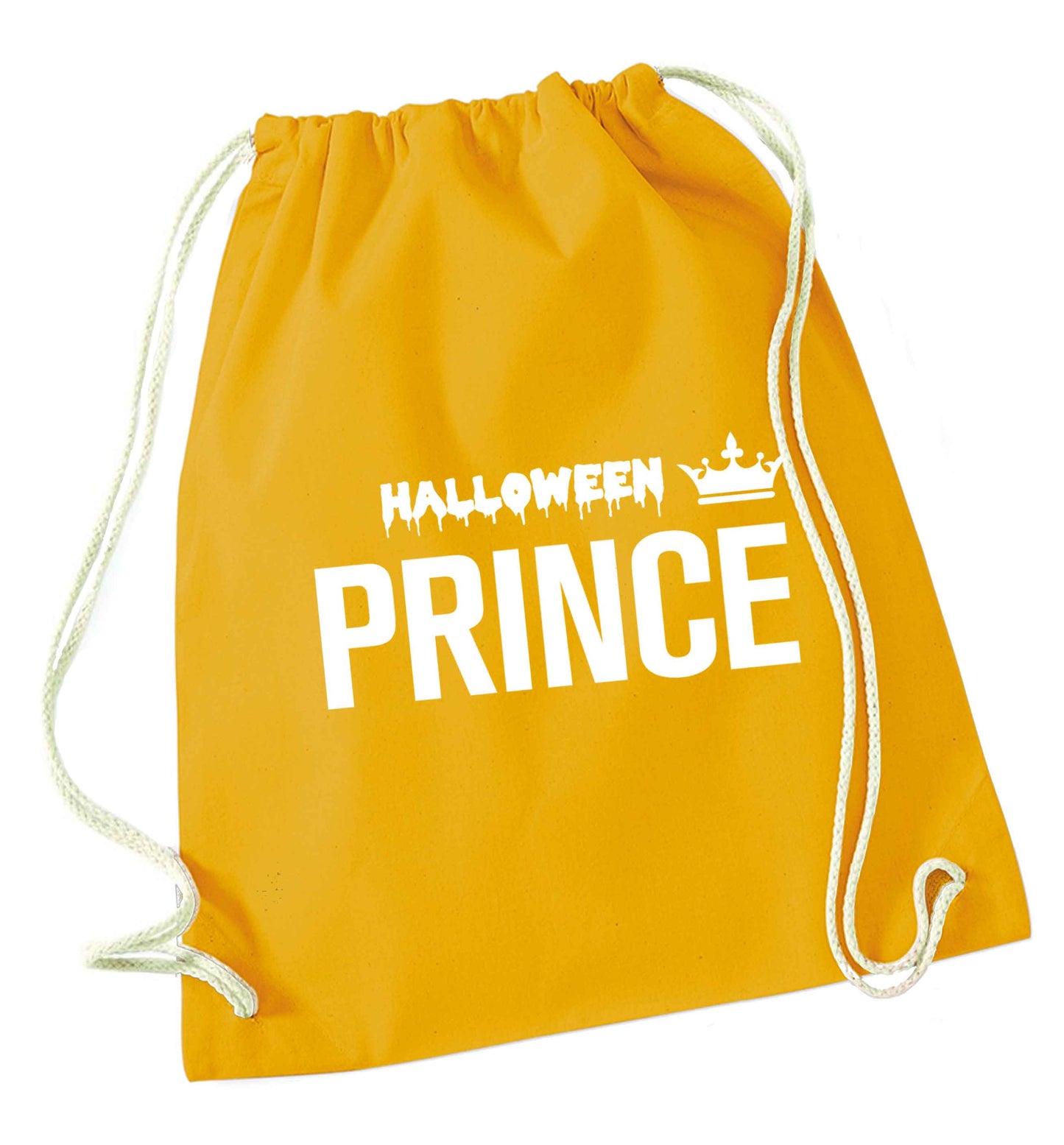 Halloween prince mustard drawstring bag