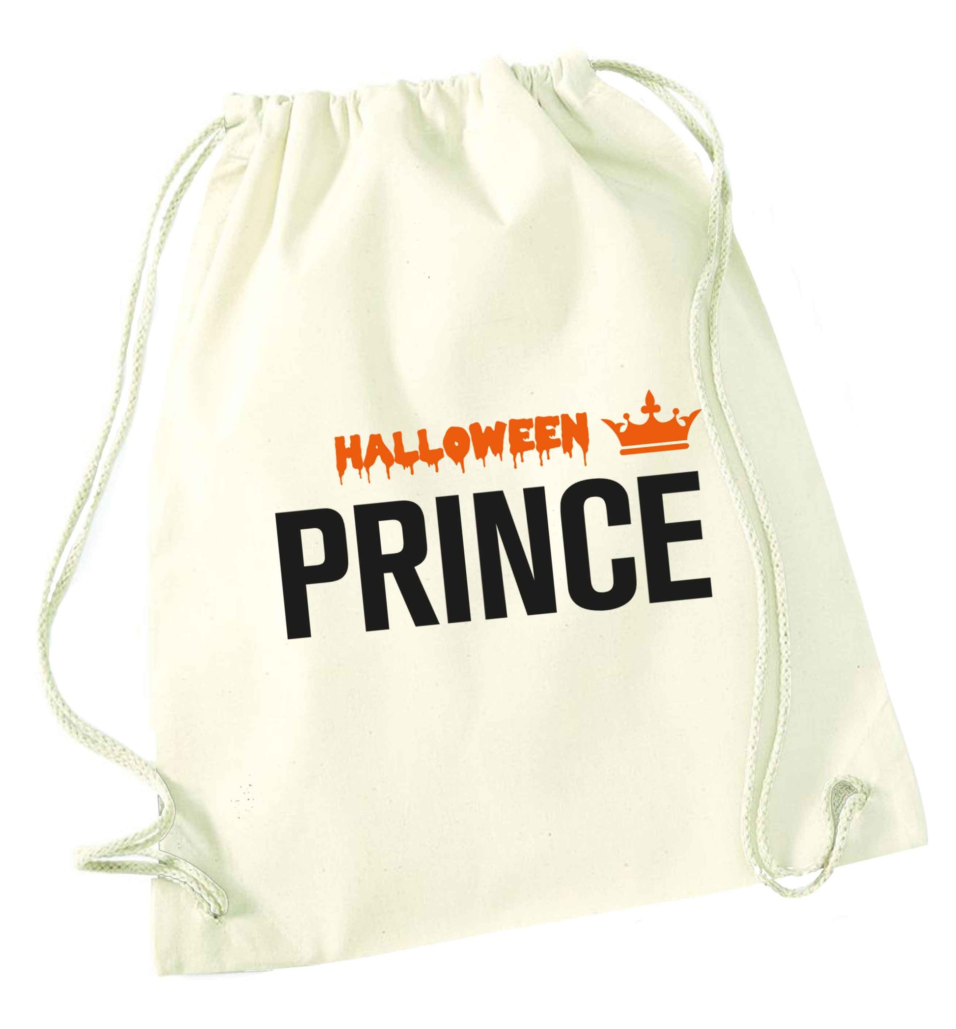Halloween prince natural drawstring bag