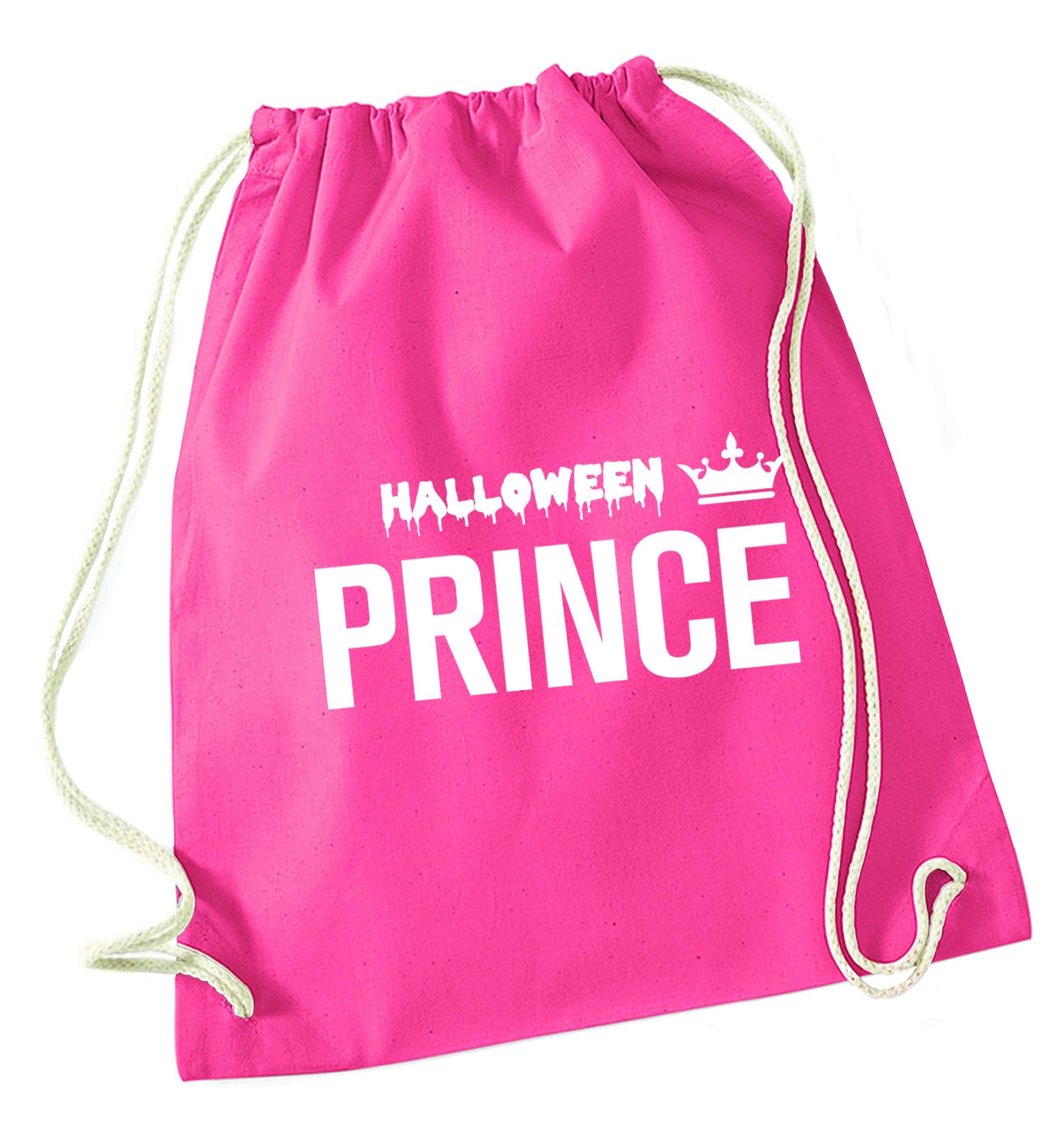 Halloween prince pink drawstring bag