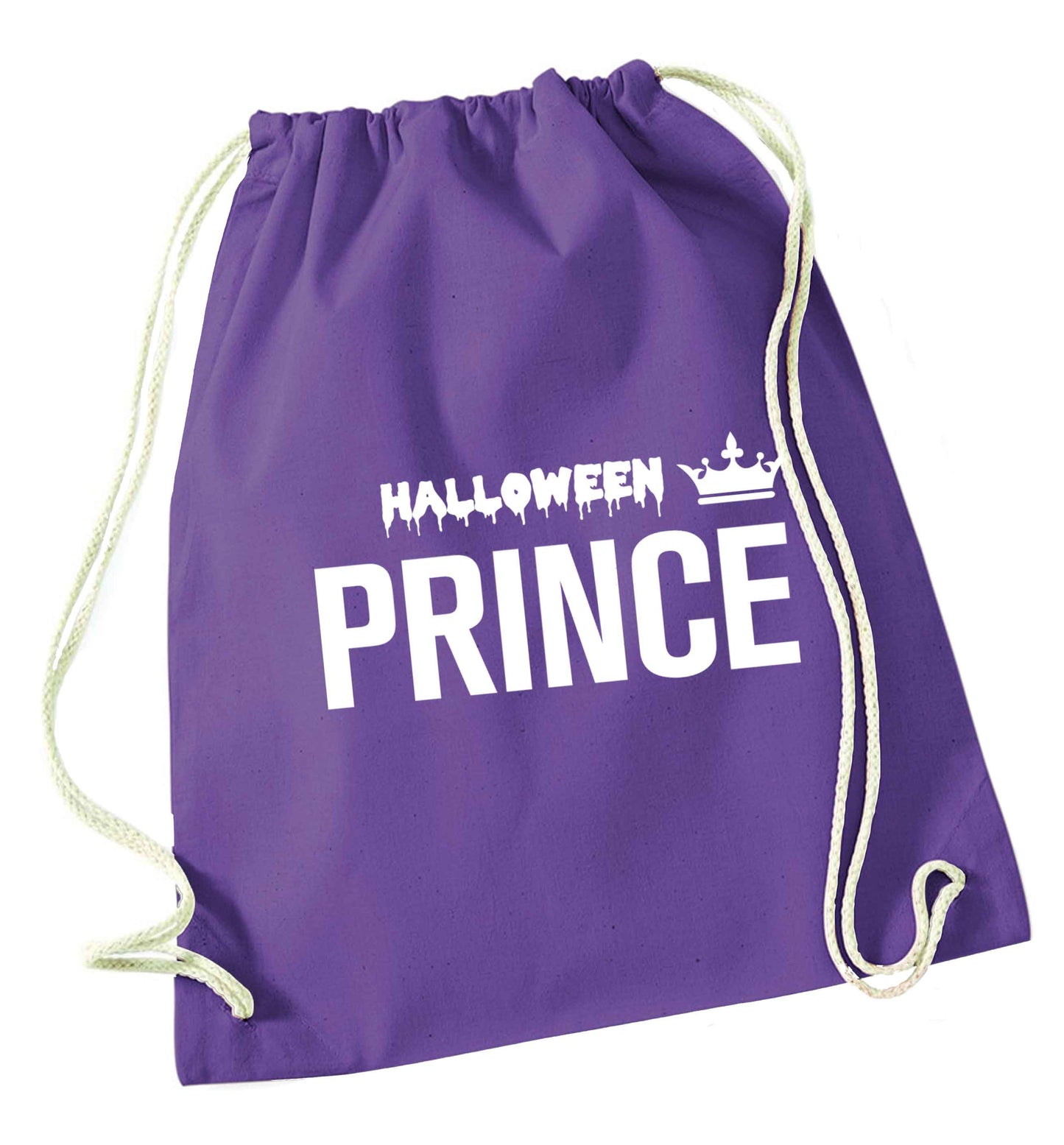 Halloween prince purple drawstring bag