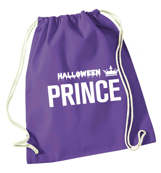 Halloween prince purple drawstring bag