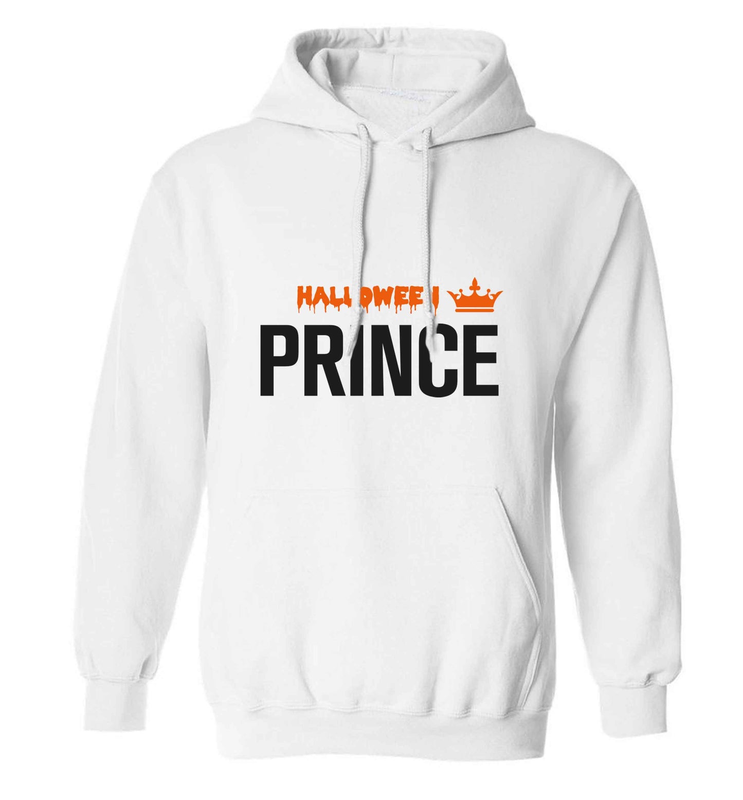 Halloween prince adults unisex white hoodie 2XL