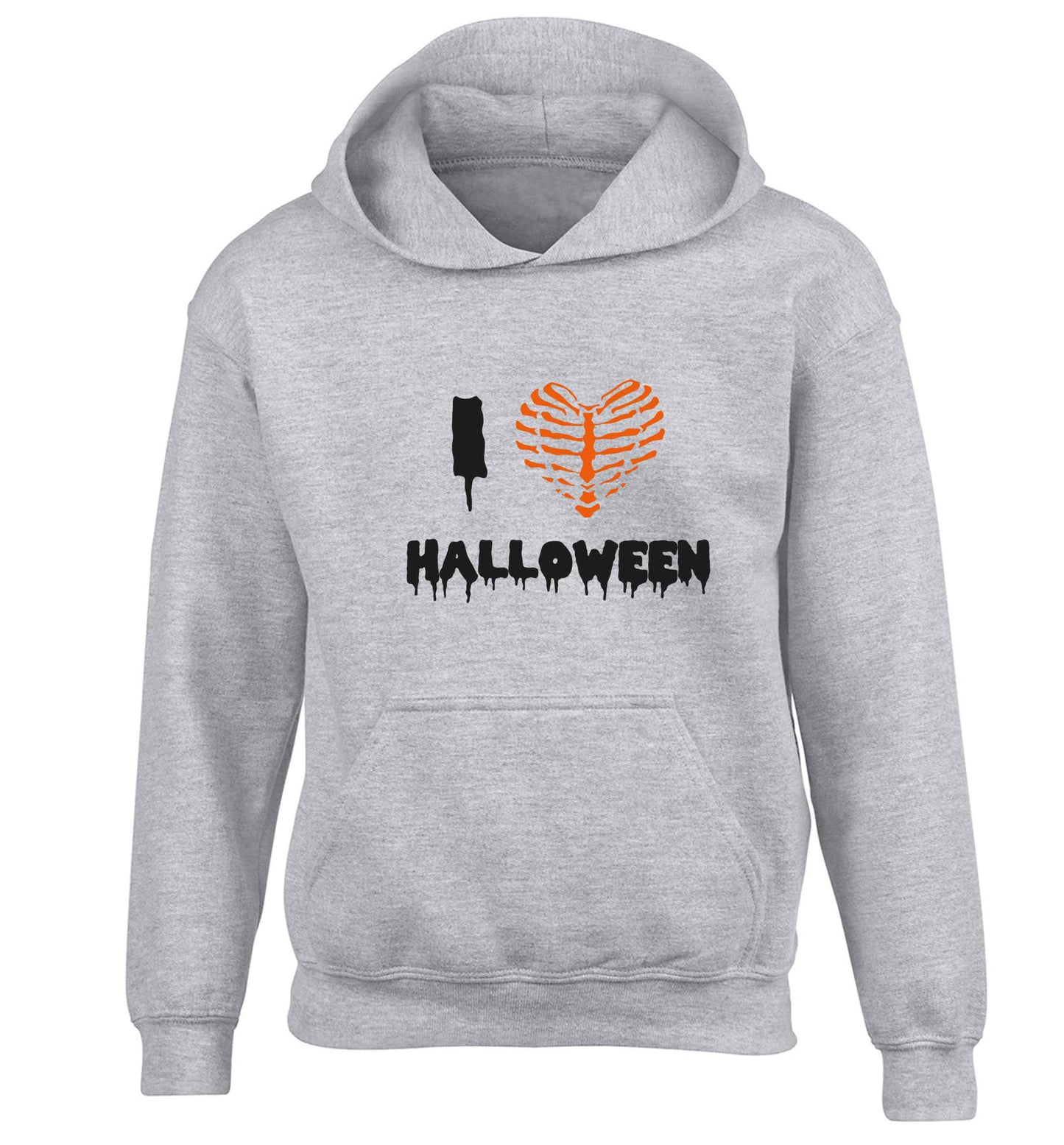 I love halloween children's grey hoodie 12-13 Years