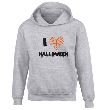 I love halloween children's grey hoodie 12-13 Years