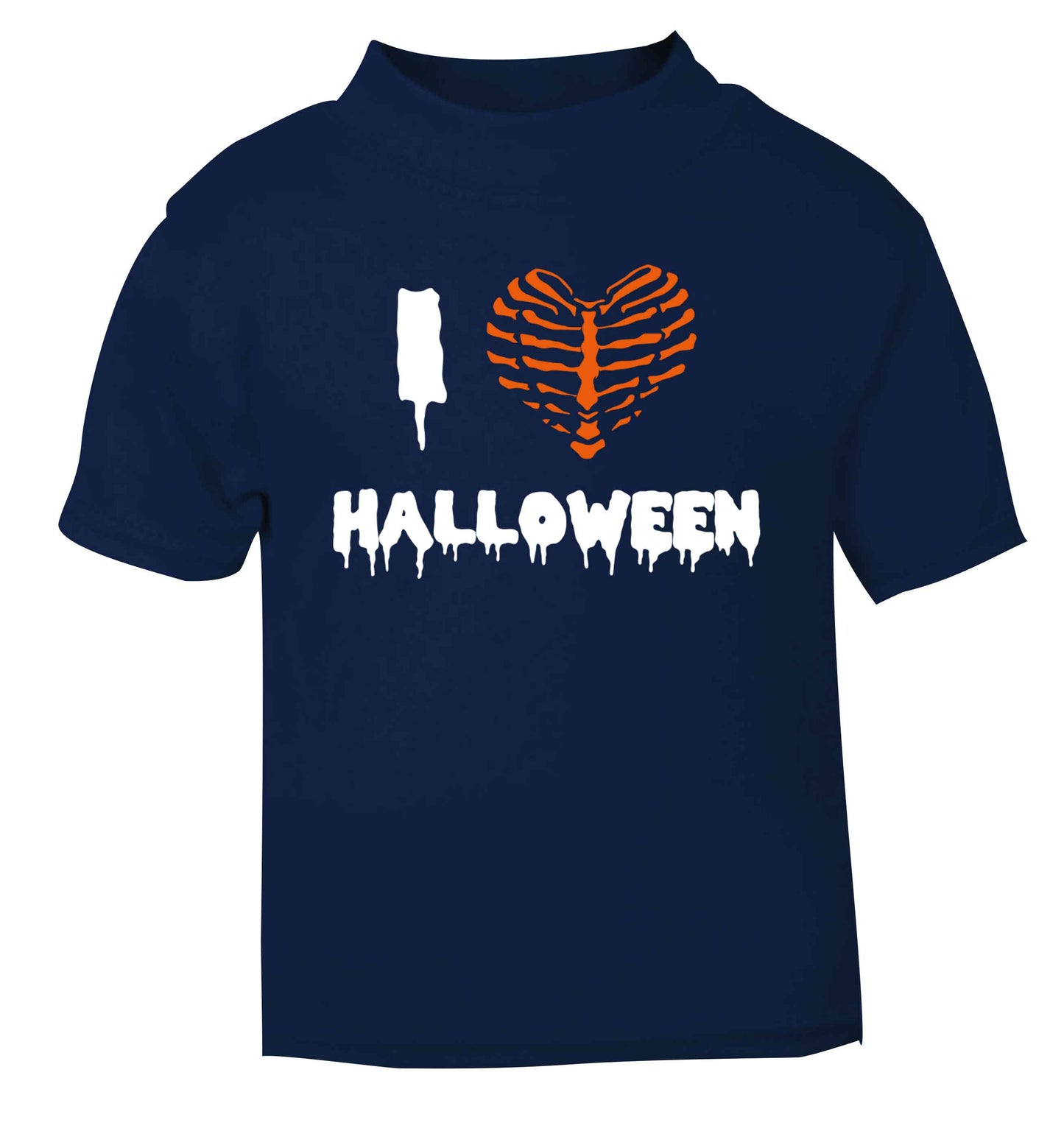 I love halloween navy baby toddler Tshirt 2 Years