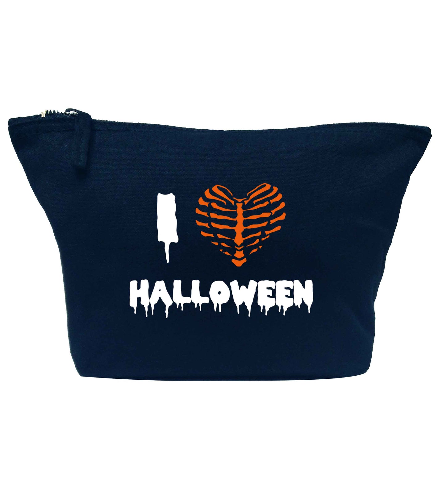 I love halloween navy makeup bag