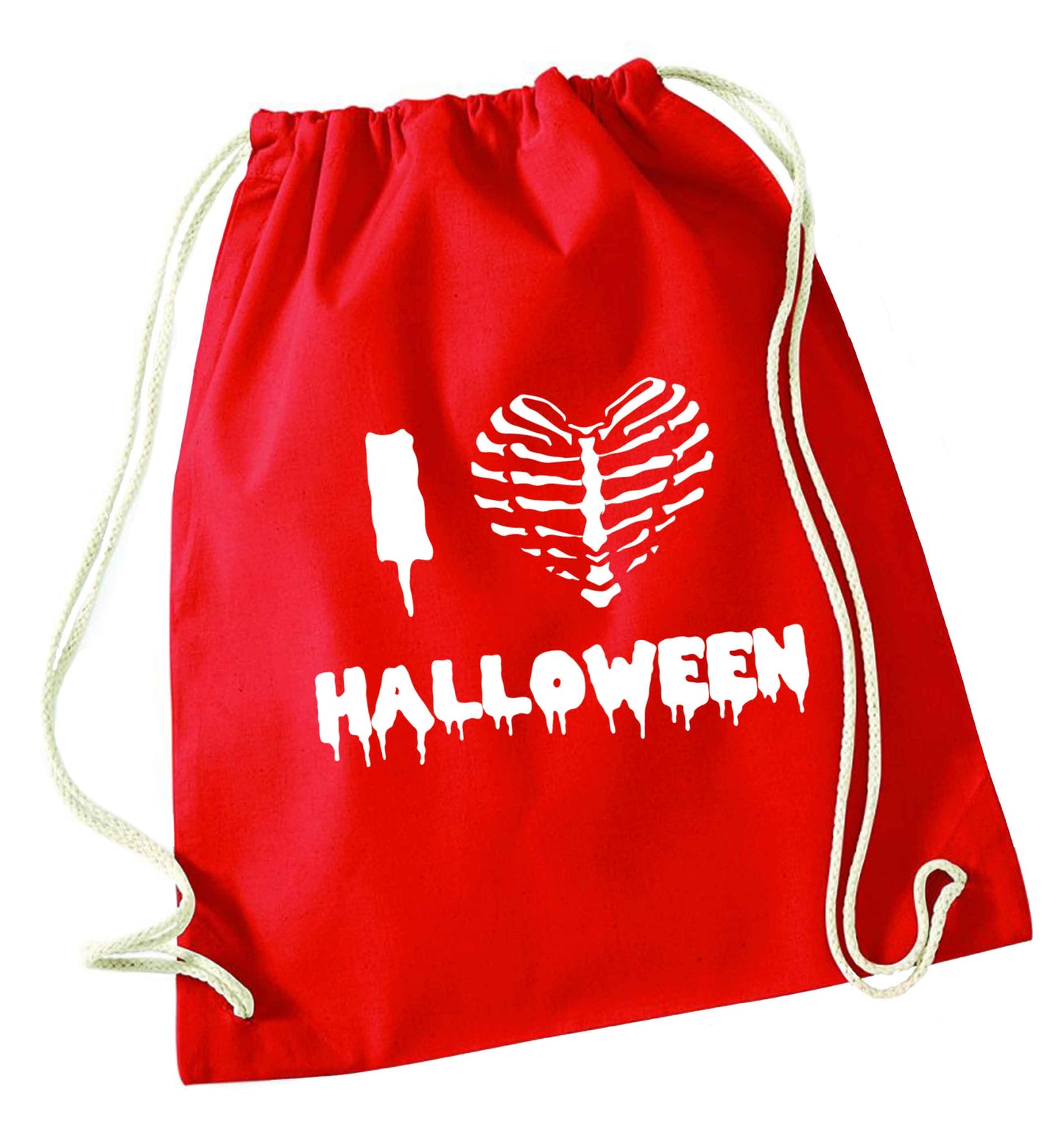 I love halloween red drawstring bag 