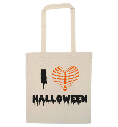I love halloween natural tote bag