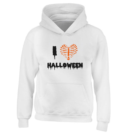 I love halloween children's white hoodie 12-13 Years