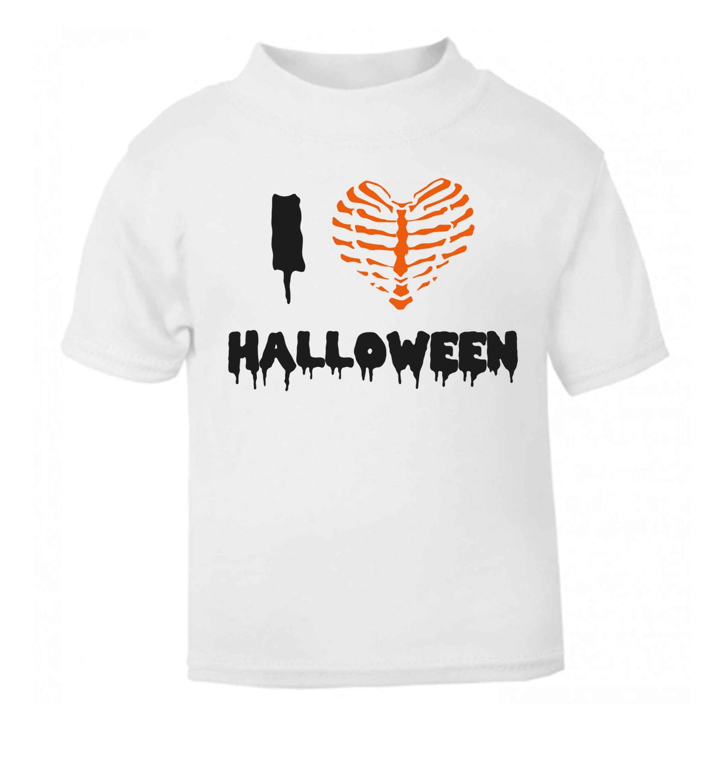 I love halloween white baby toddler Tshirt 2 Years