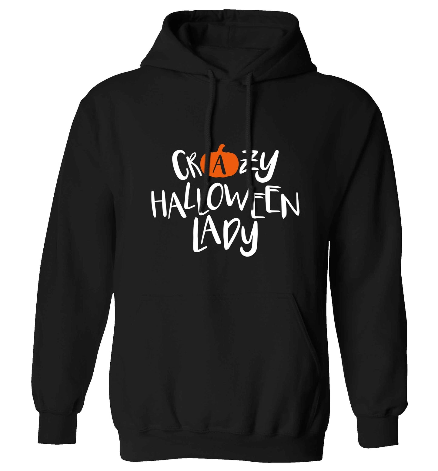 Crazy halloween lady adults unisex black hoodie 2XL