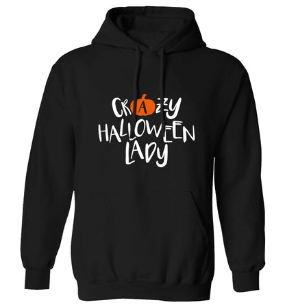 Crazy halloween lady adults unisex black hoodie 2XL
