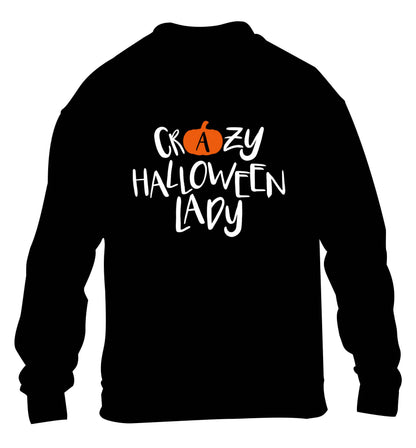 Crazy halloween lady children's black sweater 12-13 Years