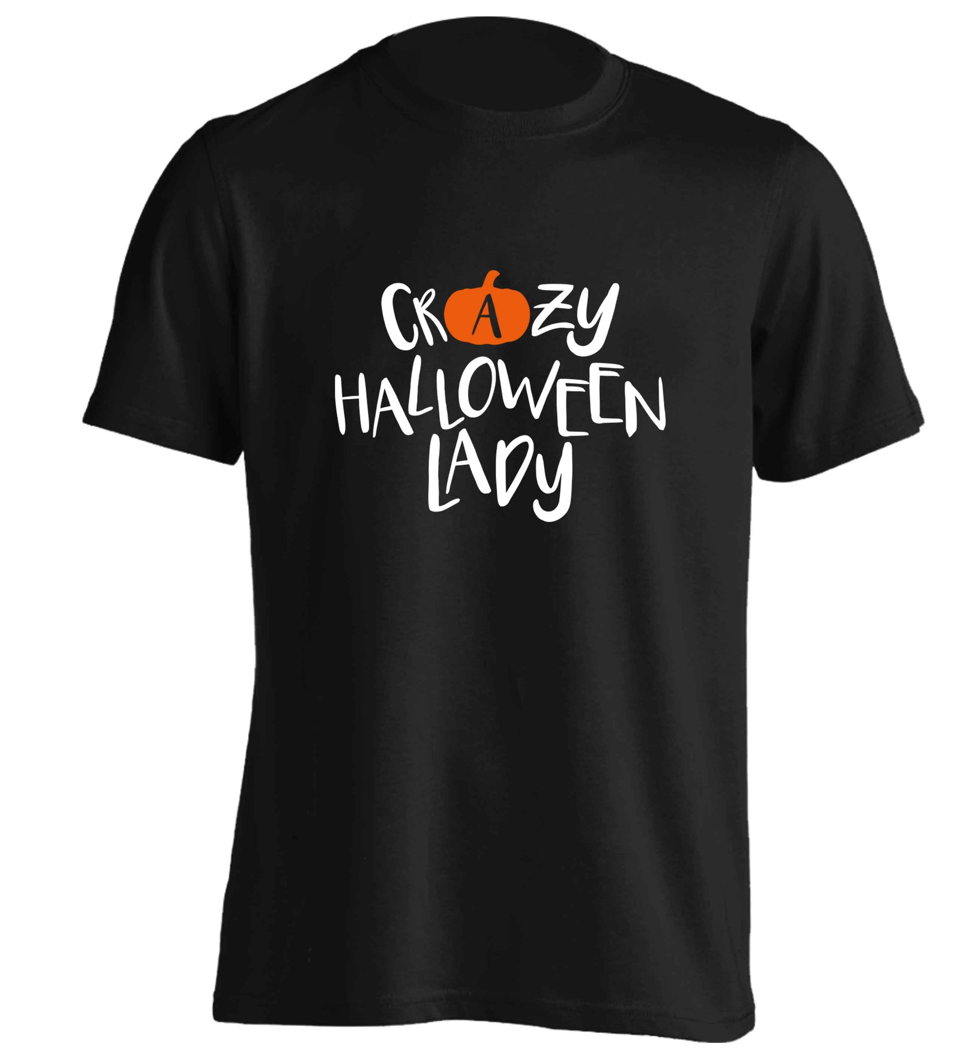 Crazy halloween lady adults unisex black Tshirt 2XL