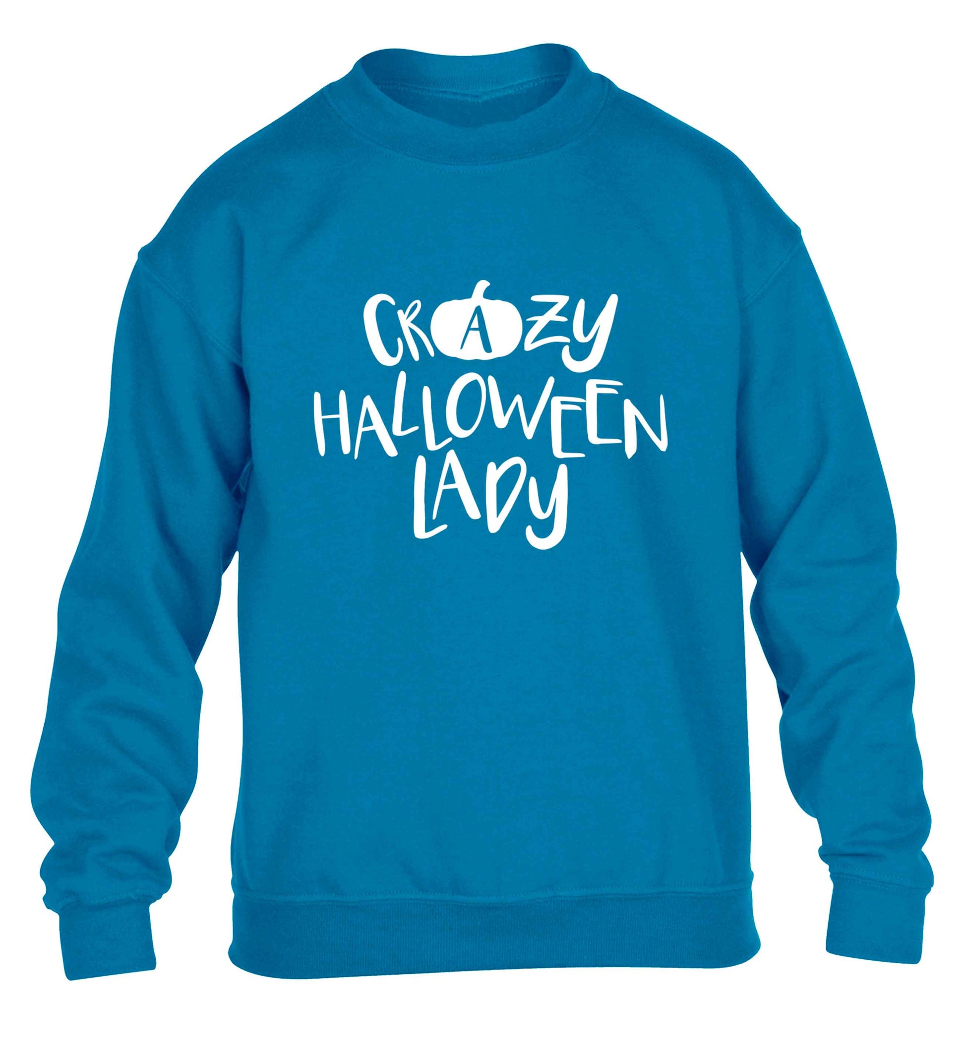 Crazy halloween lady children's blue sweater 12-13 Years
