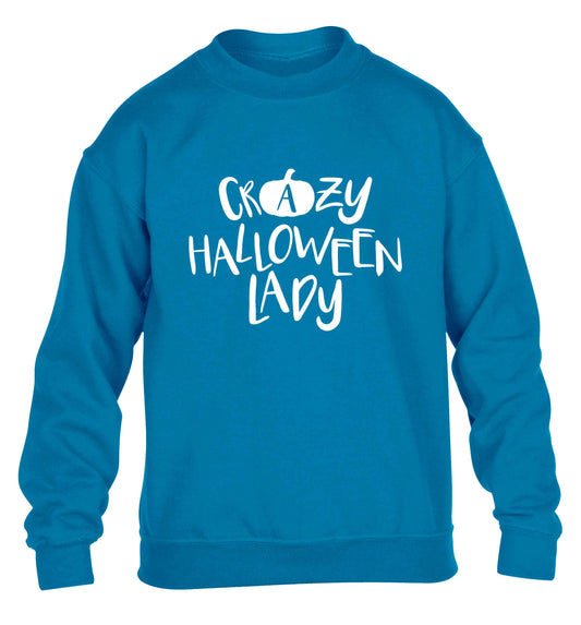Crazy halloween lady children's blue sweater 12-13 Years
