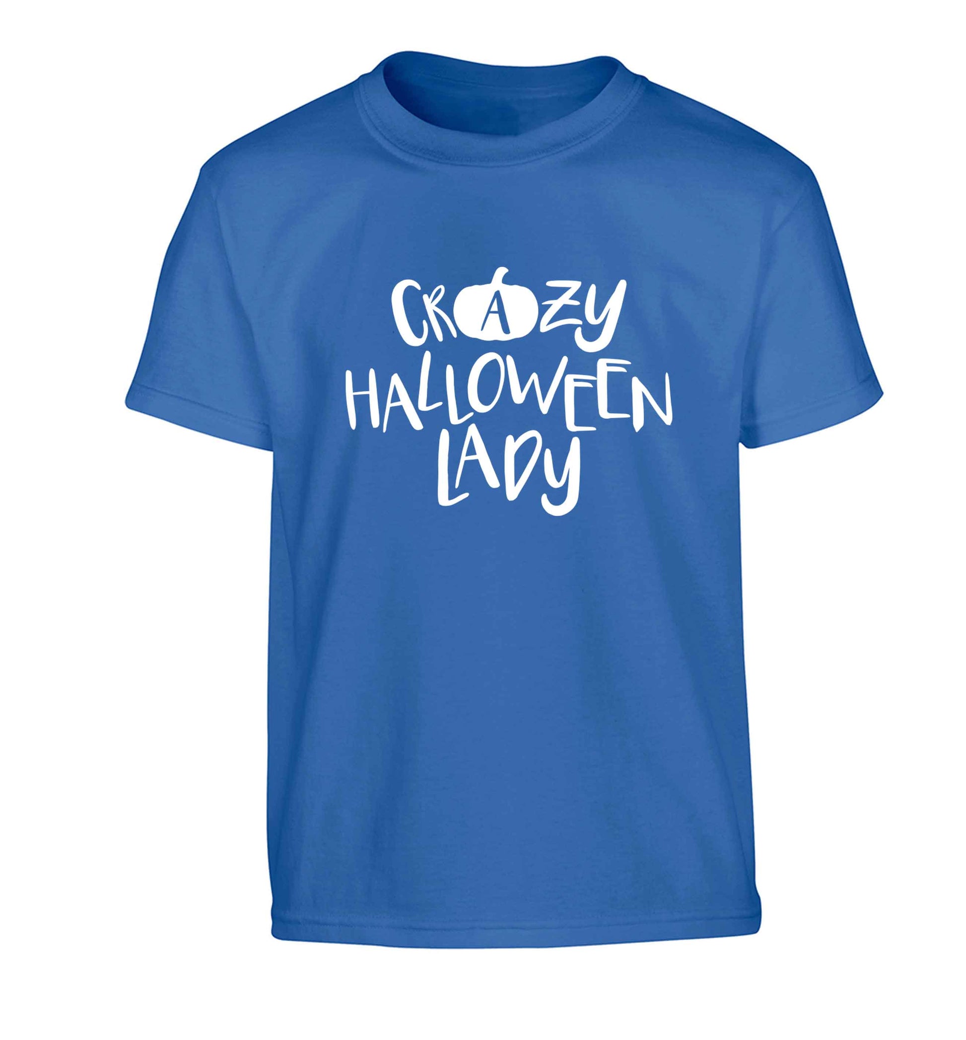 Crazy halloween lady Children's blue Tshirt 12-13 Years