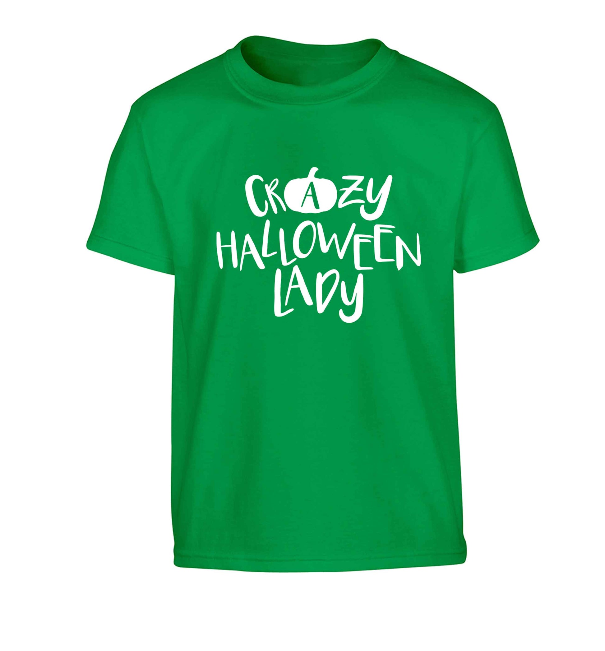 Crazy halloween lady Children's green Tshirt 12-13 Years