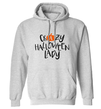 Crazy halloween lady adults unisex grey hoodie 2XL