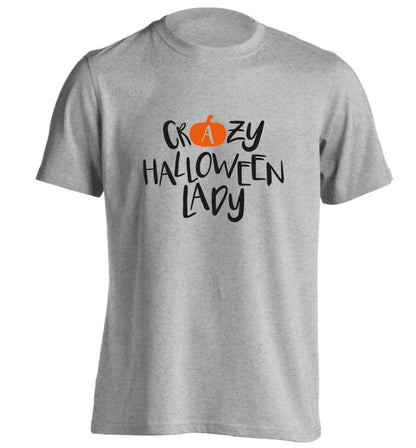 Crazy halloween lady adults unisex grey Tshirt 2XL
