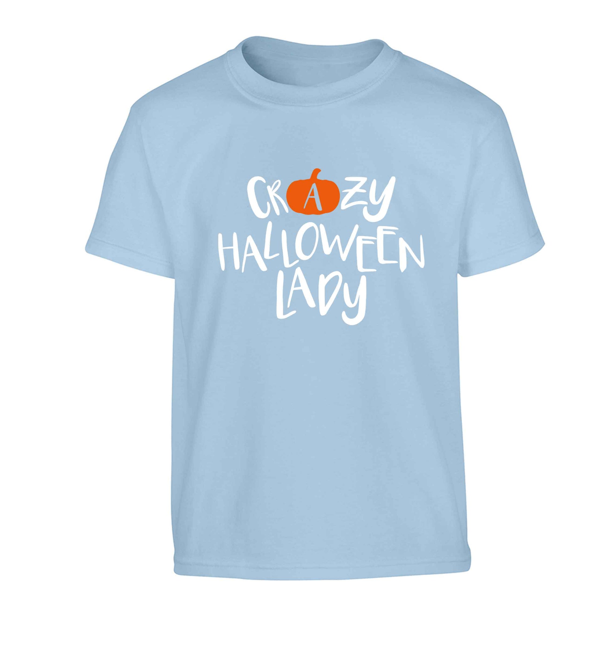 Crazy halloween lady Children's light blue Tshirt 12-13 Years