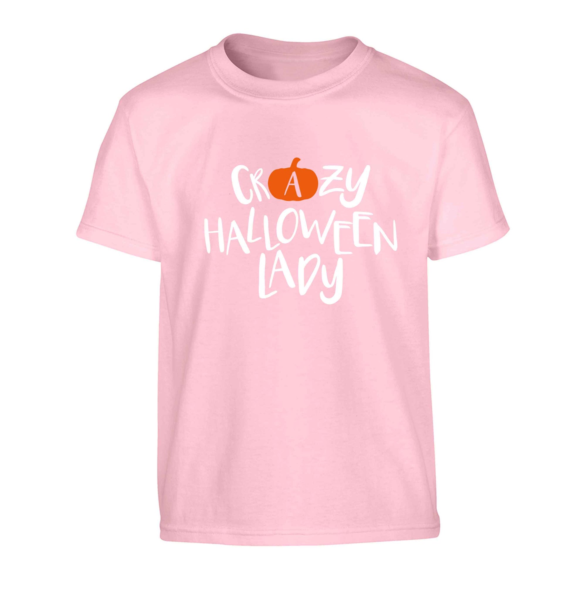 Crazy halloween lady Children's light pink Tshirt 12-13 Years