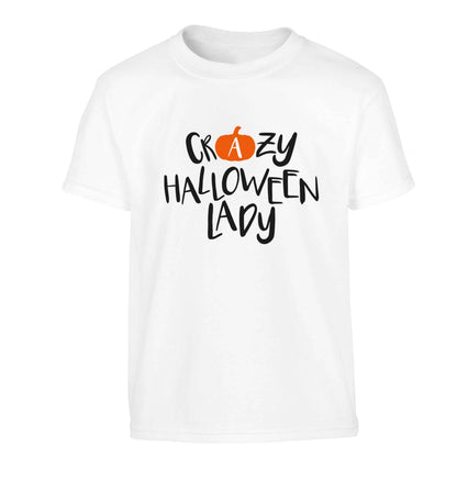 Crazy halloween lady Children's white Tshirt 12-13 Years