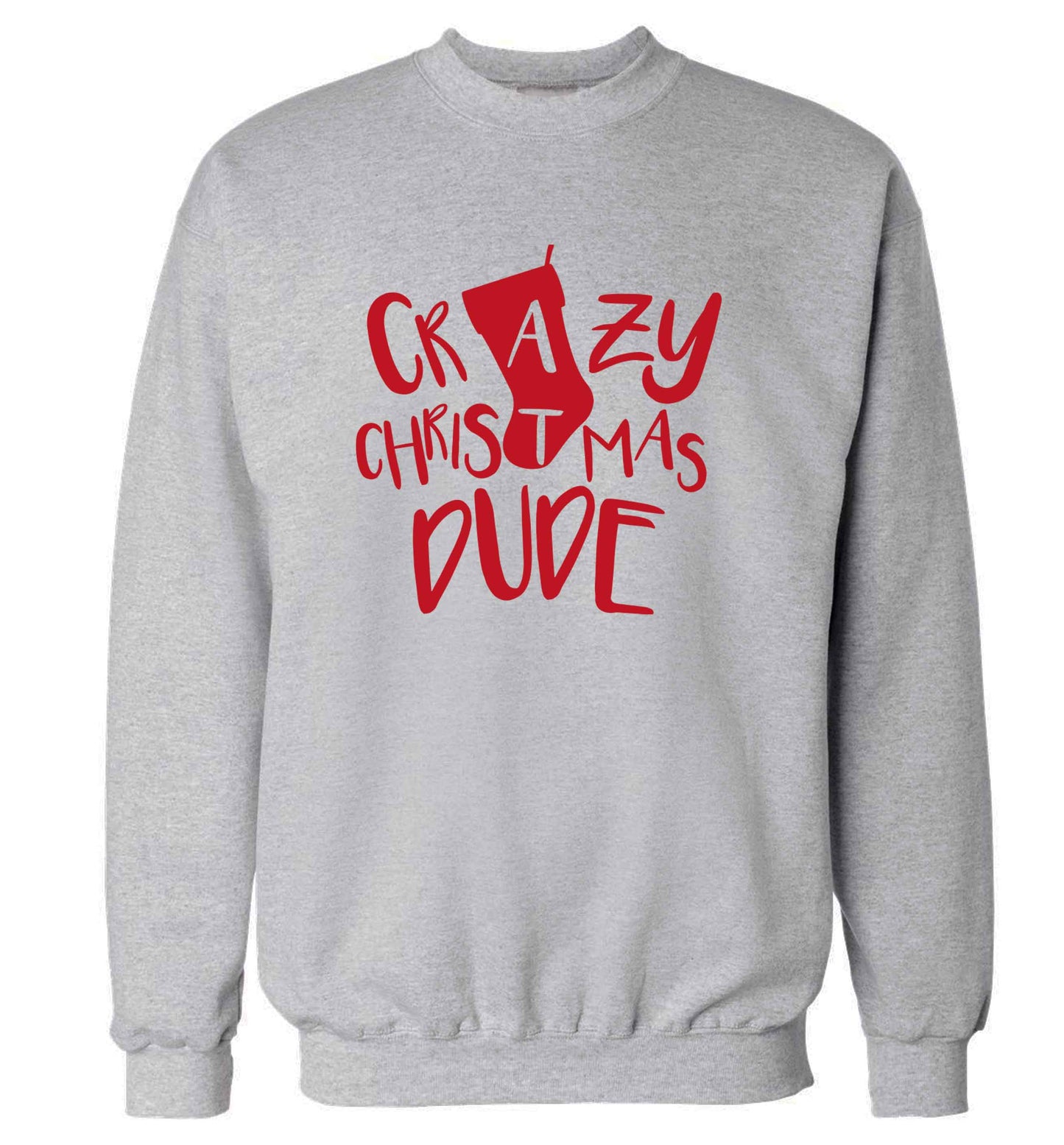Crazy Christmas Dude adult's unisex grey sweater 2XL