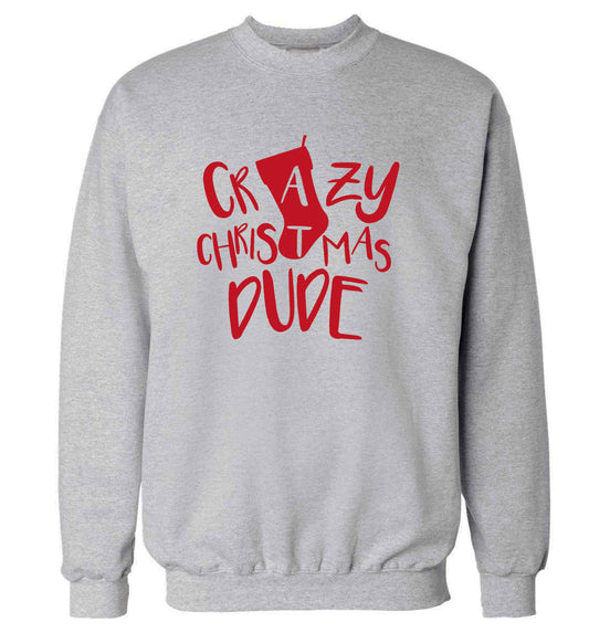 Crazy Christmas Dude adult's unisex grey sweater 2XL