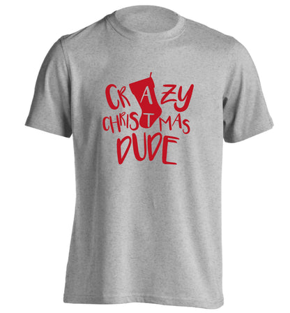 Crazy Christmas Dude adults unisex grey Tshirt 2XL