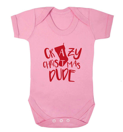Crazy Christmas Dude baby vest pale pink 18-24 months