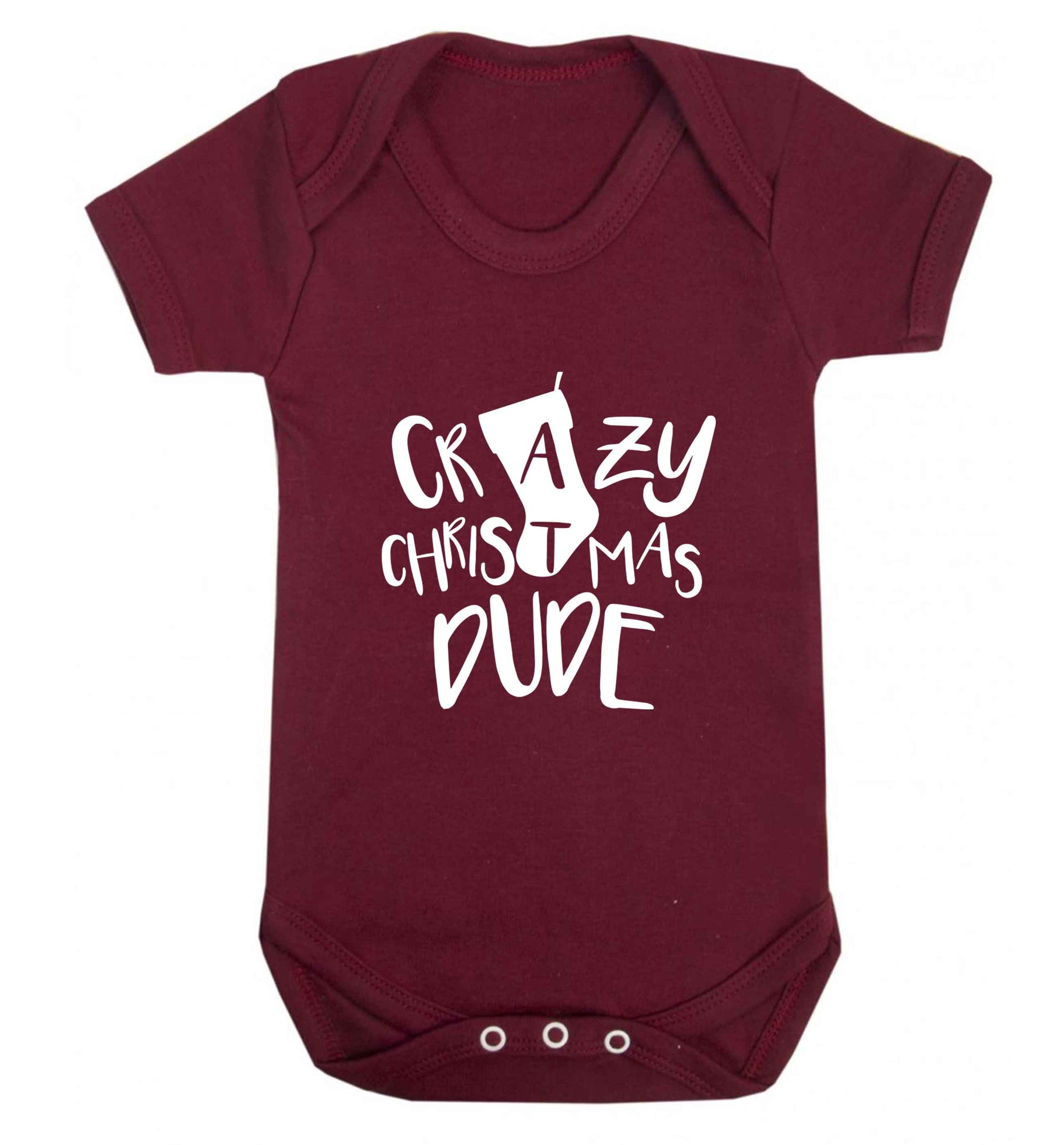 Crazy Christmas Dude baby vest maroon 18-24 months