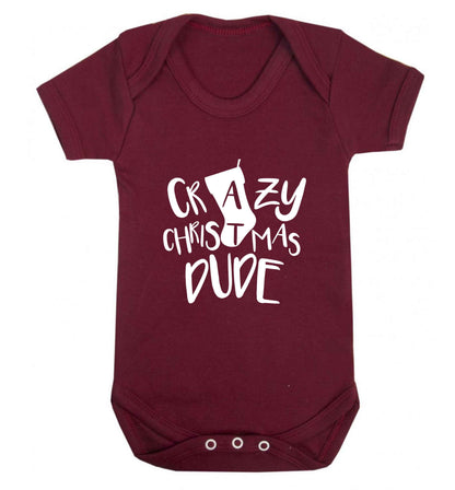 Crazy Christmas Dude baby vest maroon 18-24 months