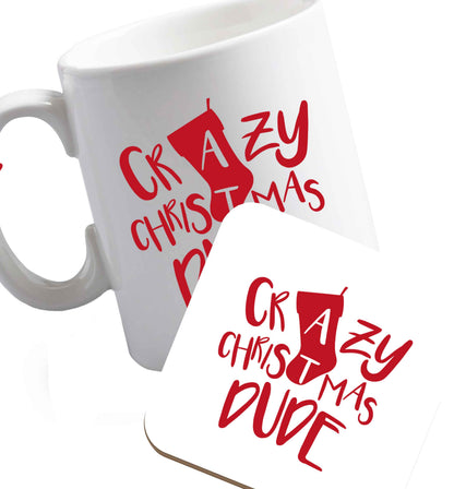 10 oz Favourite Type Pan Pancake ceramic mug and coaster set right handed