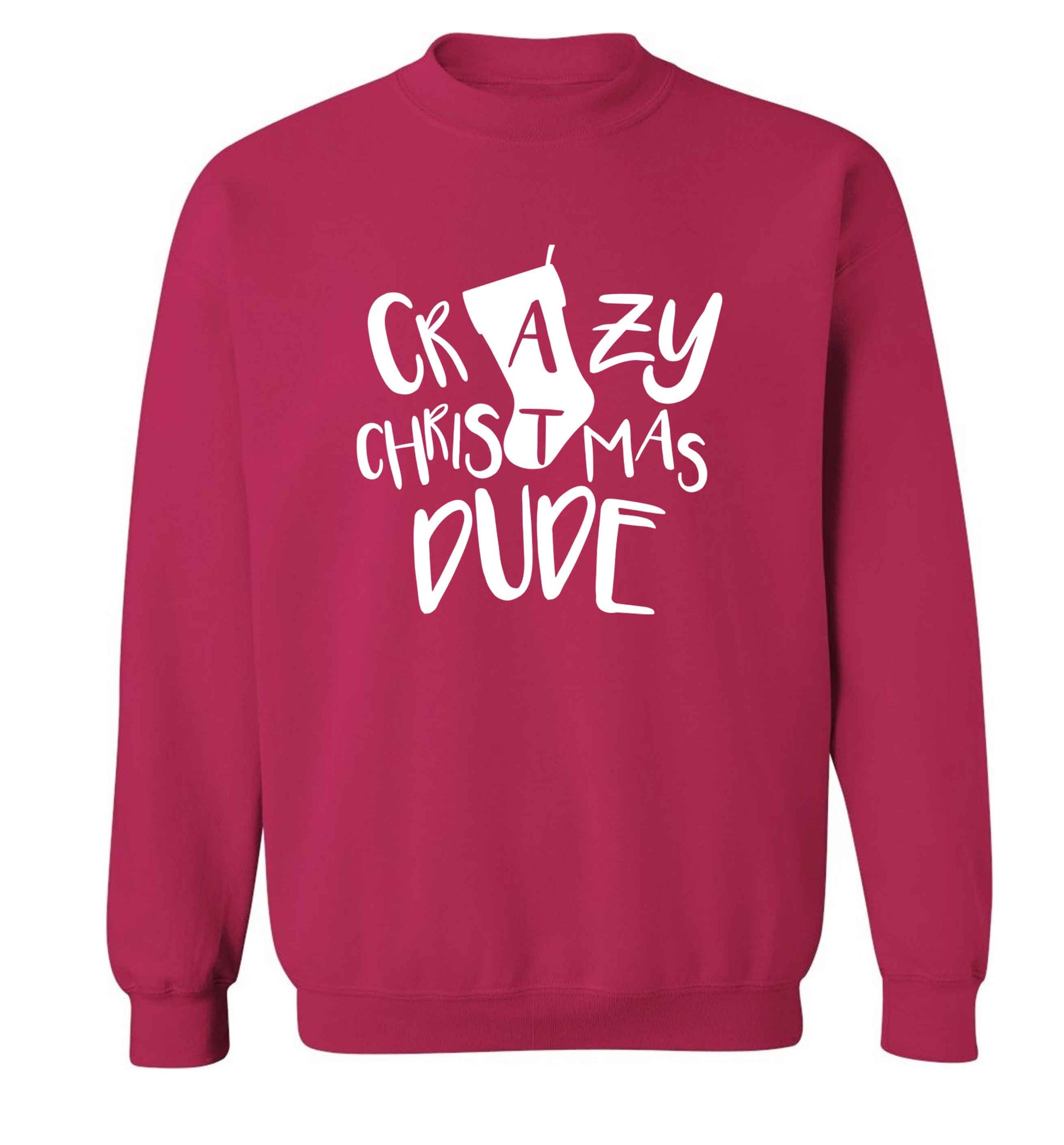 Crazy Christmas Dude adult's unisex pink sweater 2XL
