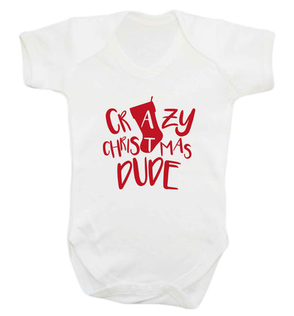 Crazy Christmas Dude baby vest white 18-24 months