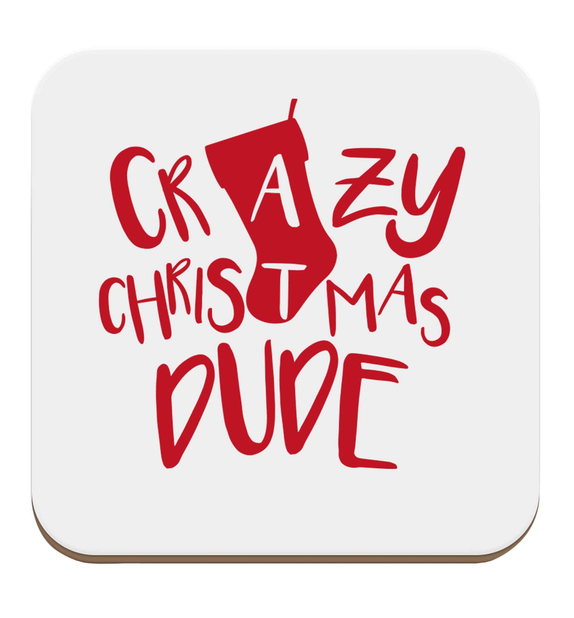 Crazy Christmas Dude set of four coasters