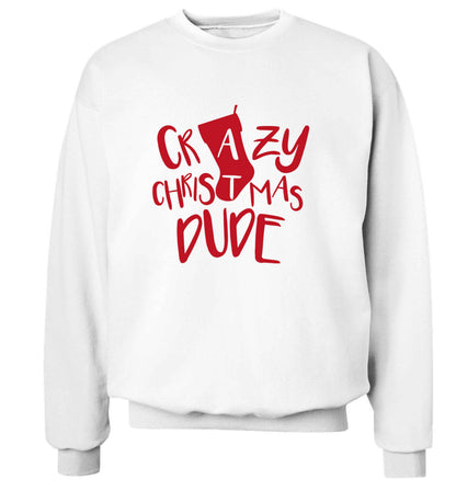 Crazy Christmas Dude adult's unisex white sweater 2XL