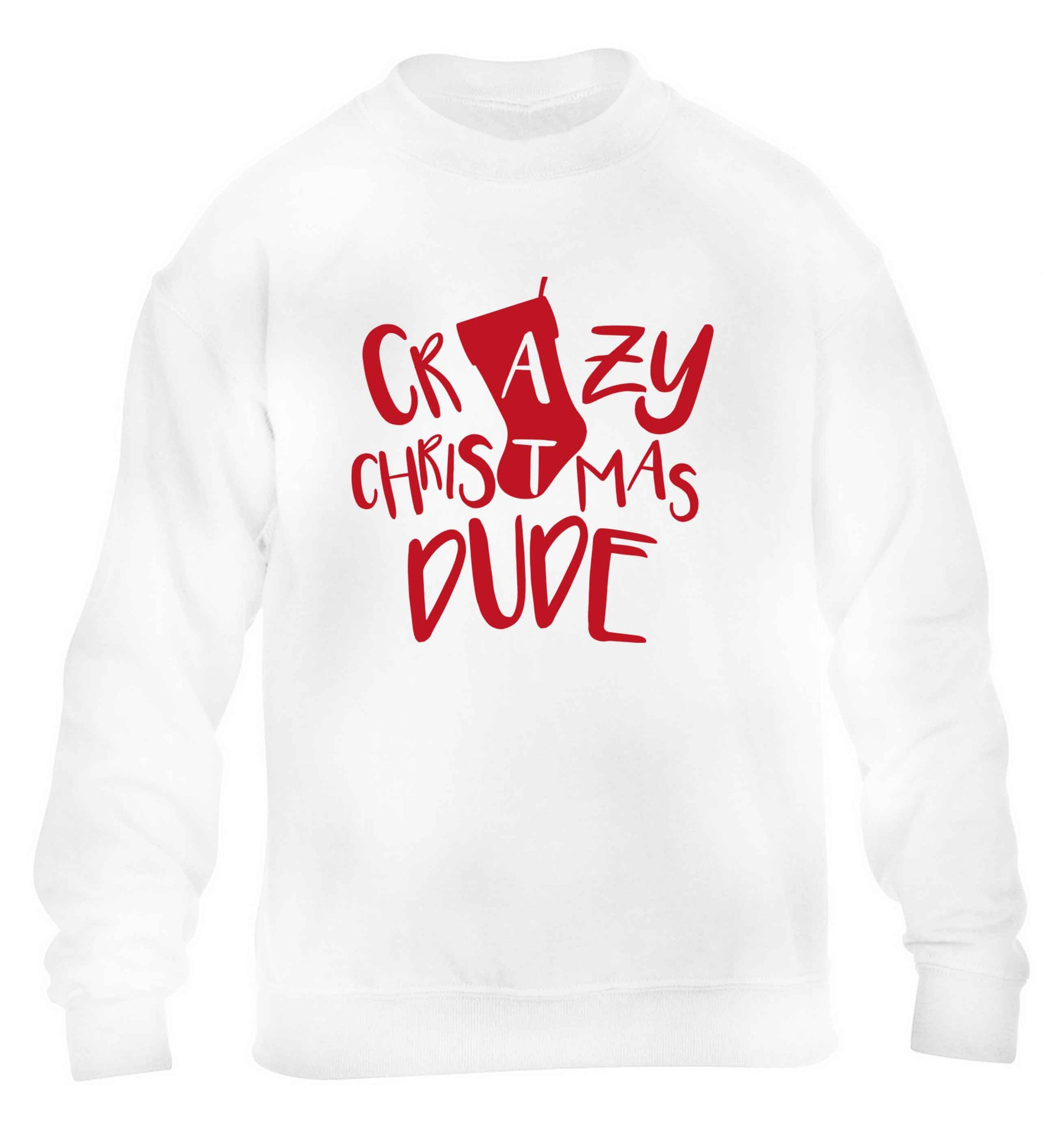Crazy Christmas Dude children's white sweater 12-13 Years