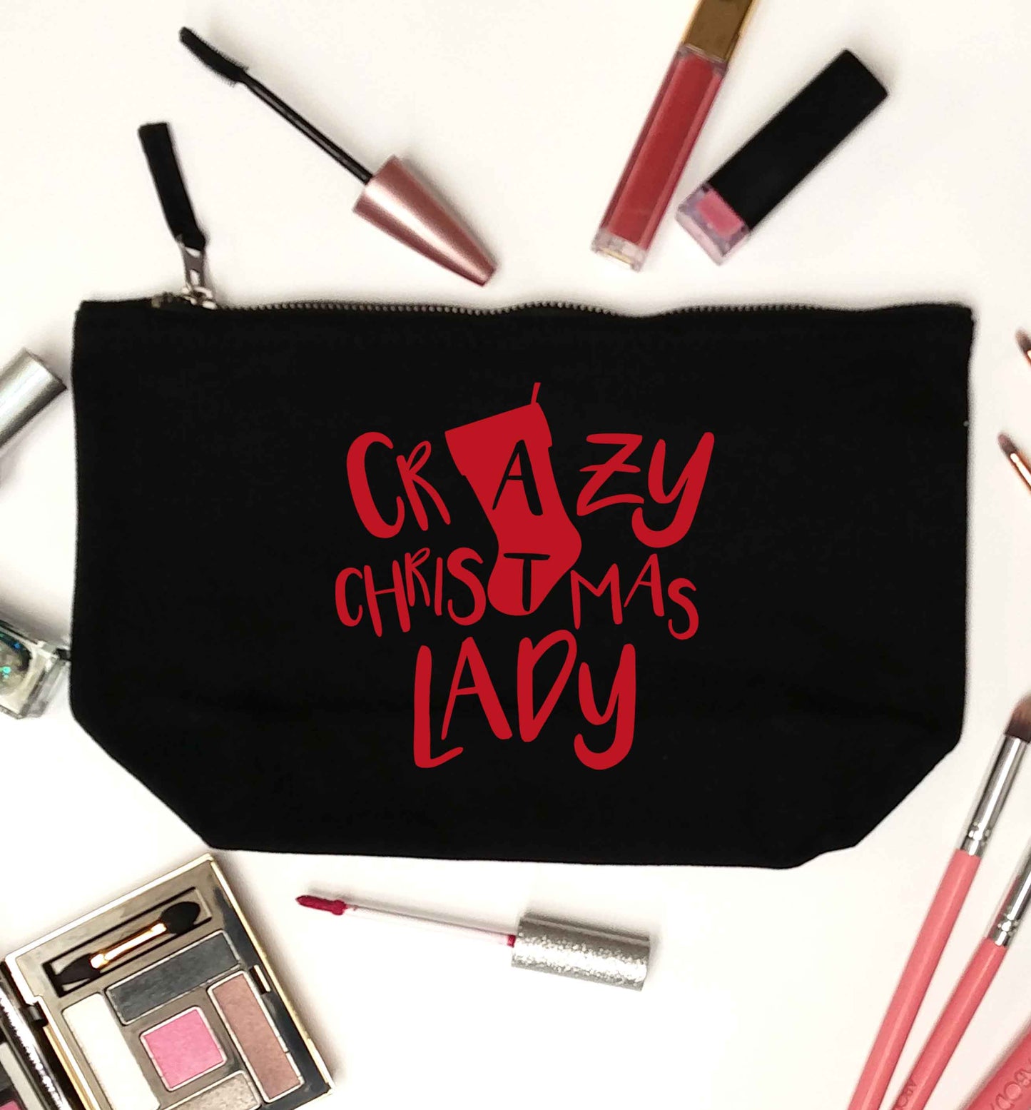 Crazy Christmas Dude black makeup bag