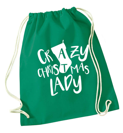 Crazy Christmas Dude green drawstring bag
