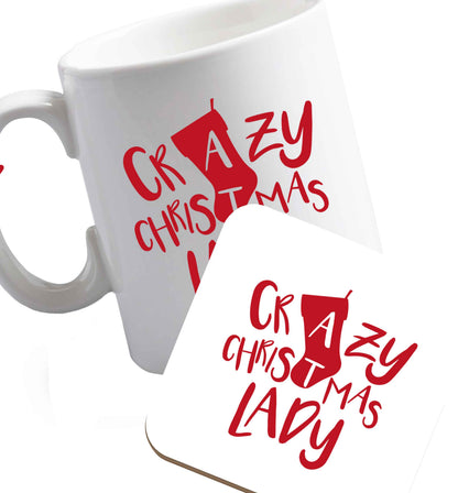 10 oz Favourite Type Pan Pancake ceramic mug and coaster set right handed