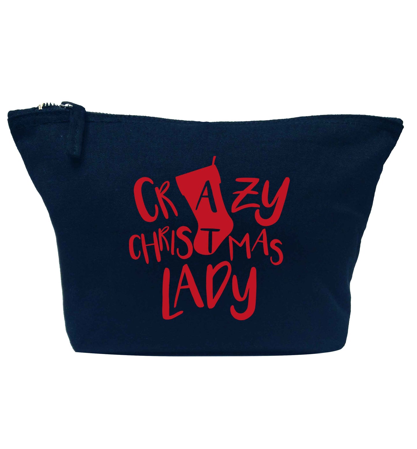 Crazy Christmas Dude navy makeup bag