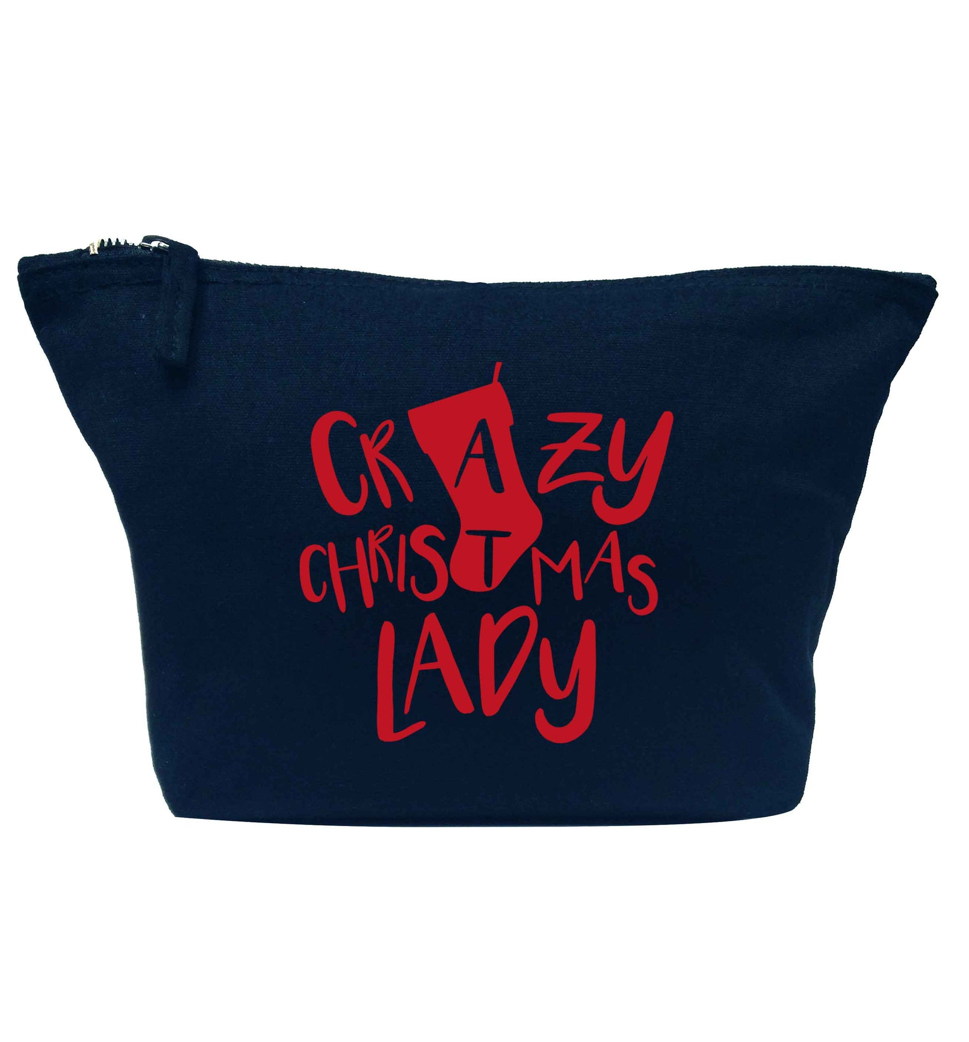 Crazy Christmas Dude navy makeup bag
