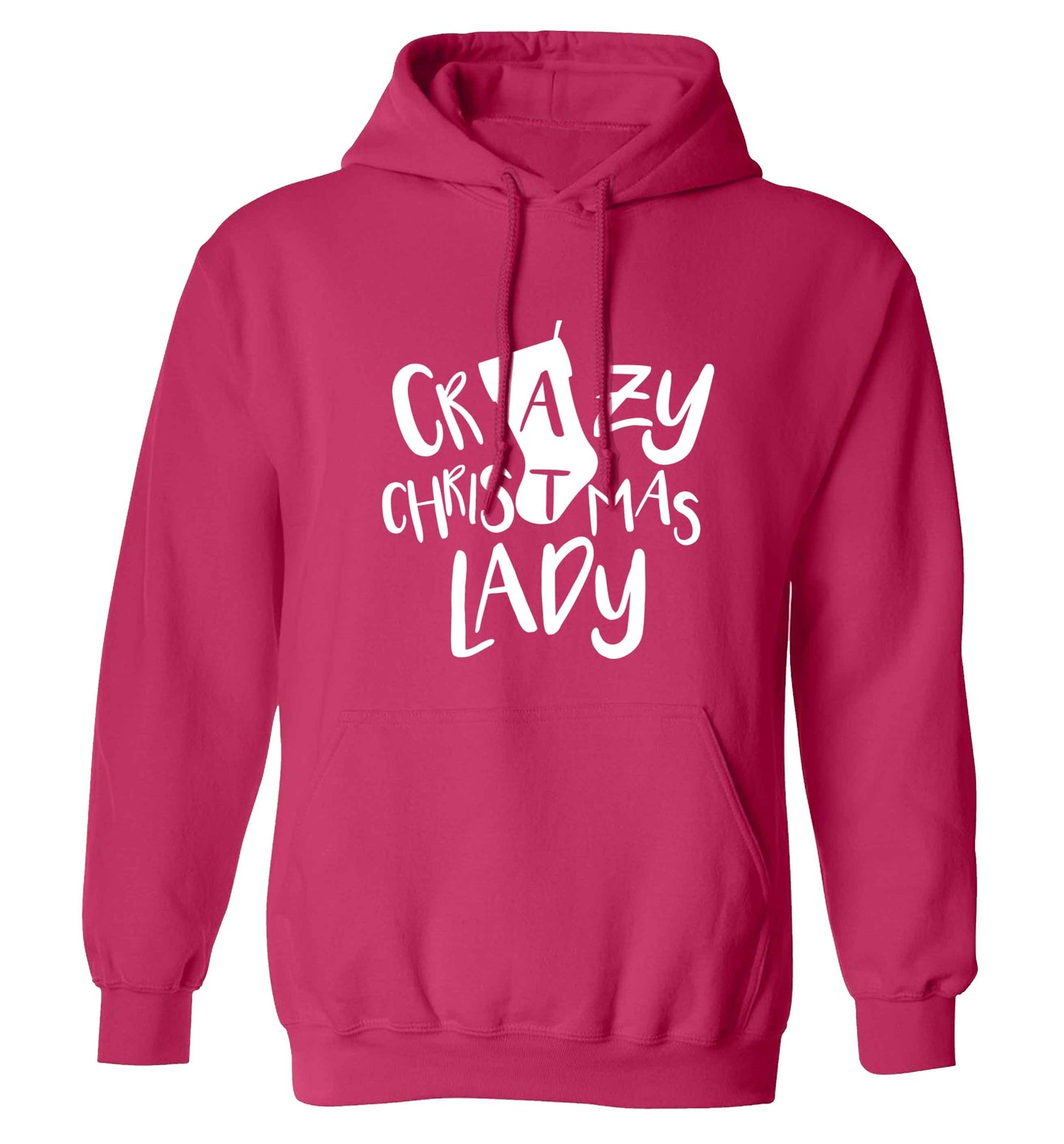 Crazy Christmas Dude adults unisex pink hoodie 2XL